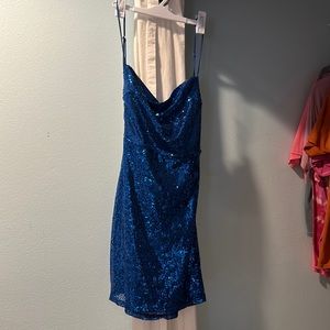 Lucy In The Sky mini dress - blue sparkly - size medium